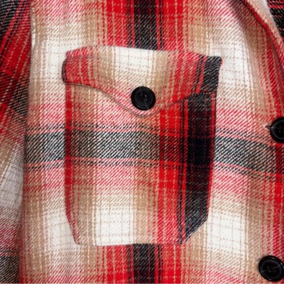 Lucky Brand Women’s Medium Plaid Unisex Red Black Plaid Jacket Autumn - Picture 7 of 10